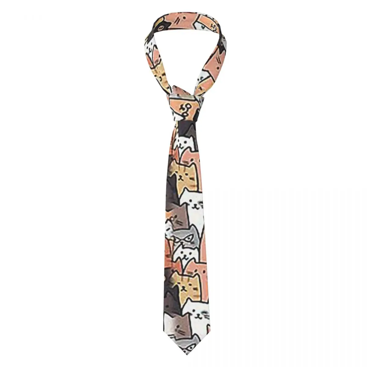 Gravata de gato padrão para homens seda poliéster 8 cm gravatas ternos de casamento gravata clássica gravatas