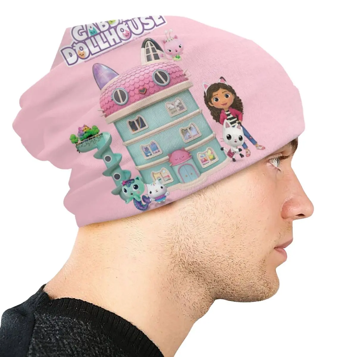 Gabbys Dollhouse Bonnet Hat Knitted Hats Cool Unisex Adult Cartoon Gabby Kids Adorable Winter Warm Skullies Beanies Caps