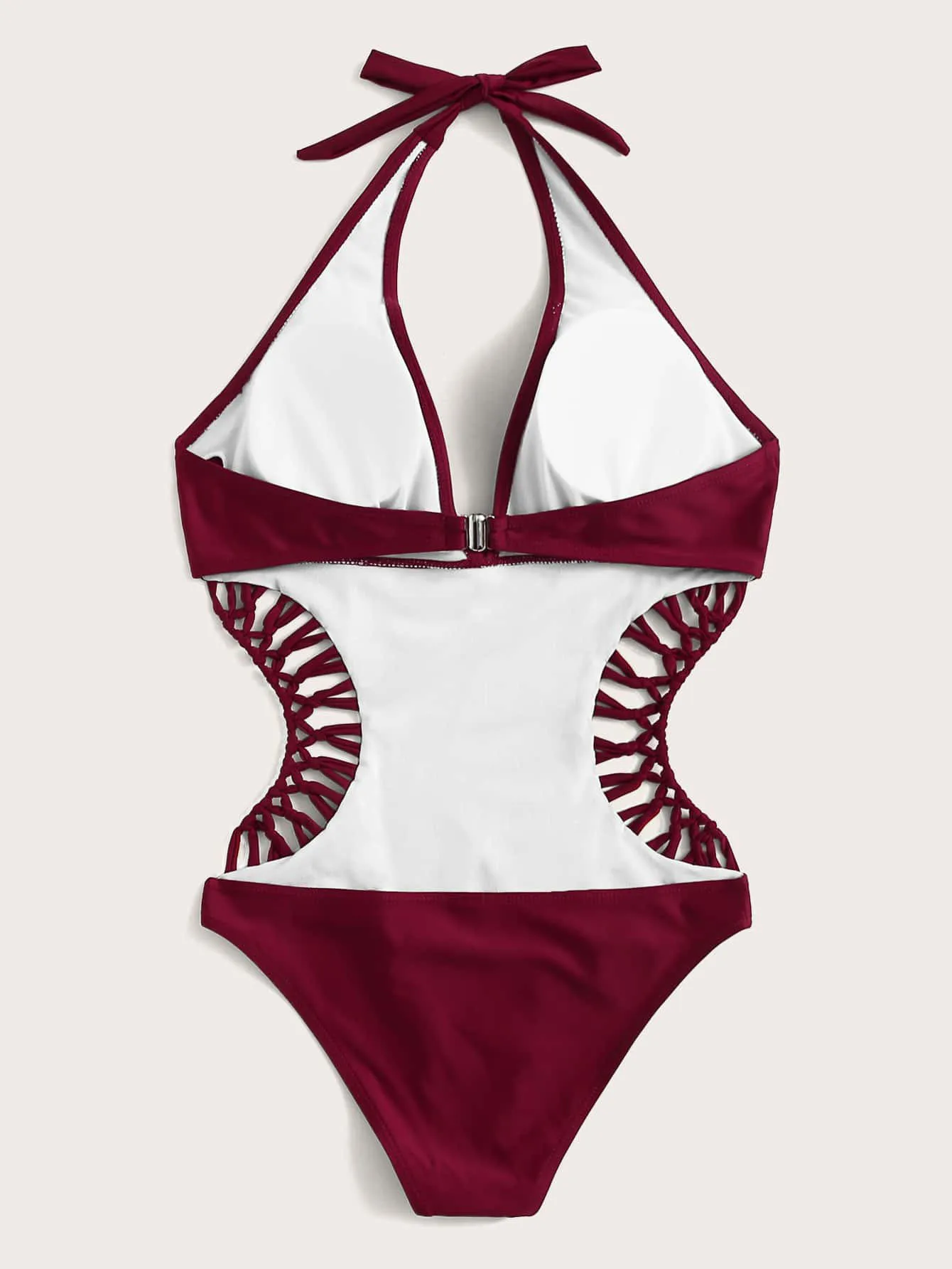 Sexy effen bandage diepe v-hals badpakken een stuk halter tie bikini badmode bodysuits vrouwen biquini badpakken tankini