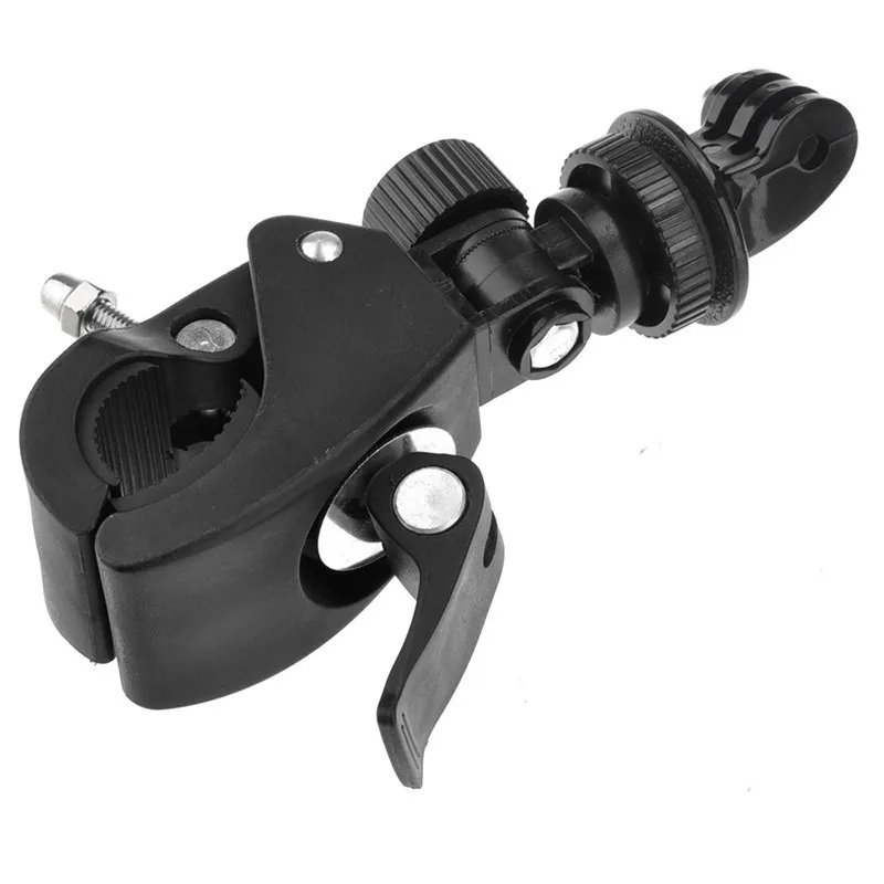 Popular Black Bike Bicycle Motorcycle Handlebar Handle Clamp Bar Camera Mount Tripod Adapter For Gopro Hero 1 2 3 3+ 4