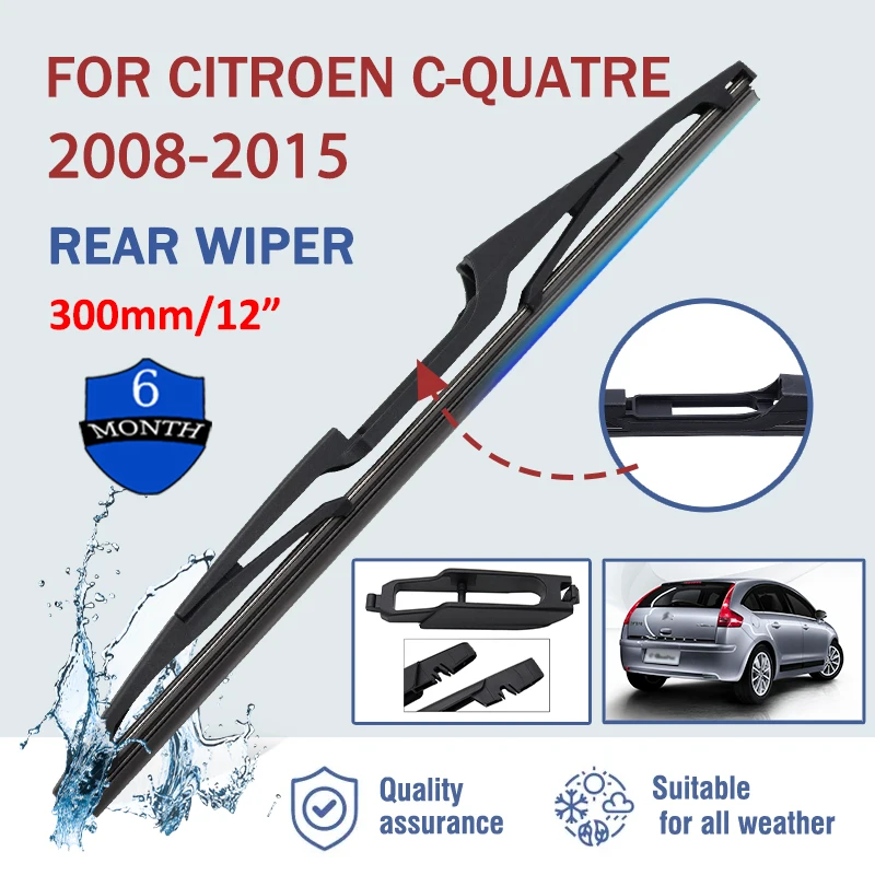 

12" Car Rear Windshield Soft Rubber Wiper HD Quiet Automotive Wiper Car Accessories For Citroen C-Quatre 2008-2015