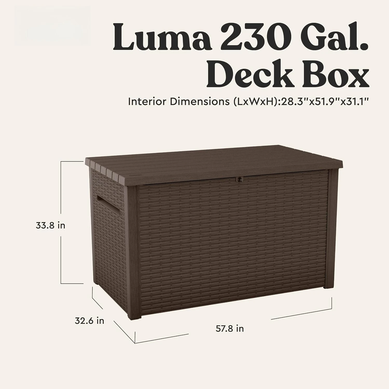 Extra Large Deck Box 230 Gallon Weather Resistant Resin Outdoor Storage Container Lockable Storage Chest Box Rattan Design Cabinet Container Unit For Patio Pool Garden Backyard Lawn, Black