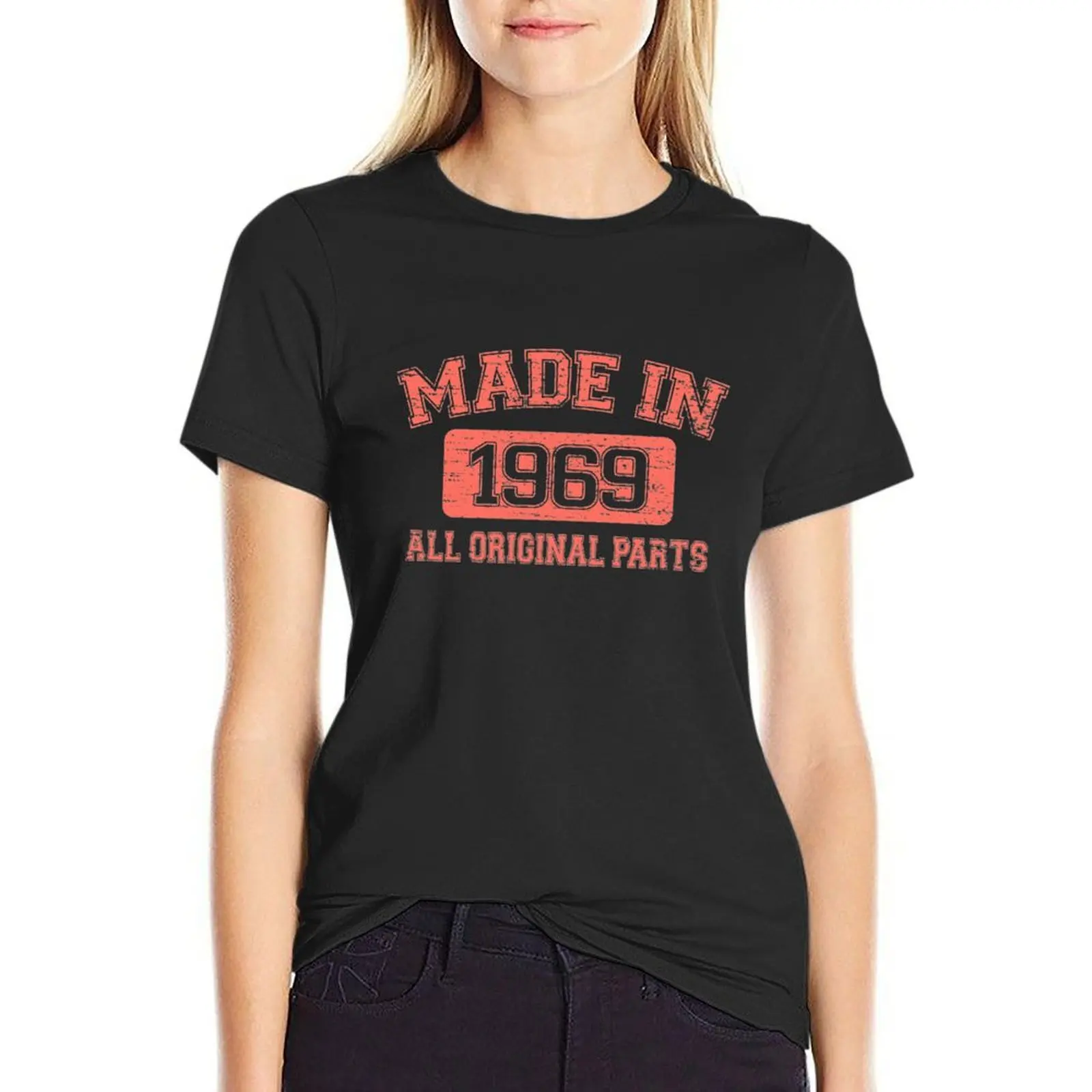 Vintage 52nd Birthday Gifts Born in 1969 All Original Parts Funny Shirt T-Shirt female tees t-shirts for Women cotton