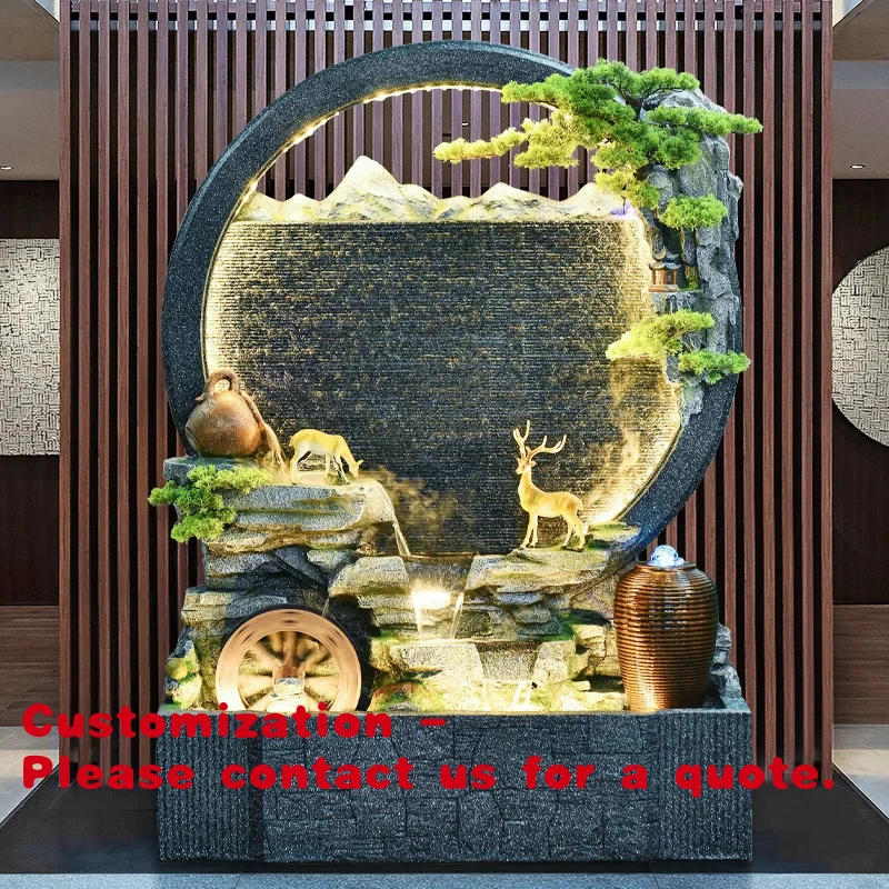 

Индивидуальный дизайн. Большой водонепроницаемый фонтан-занавес из стекловолокна, напольный декор в стиле фэн-шуй, украшение для дома.