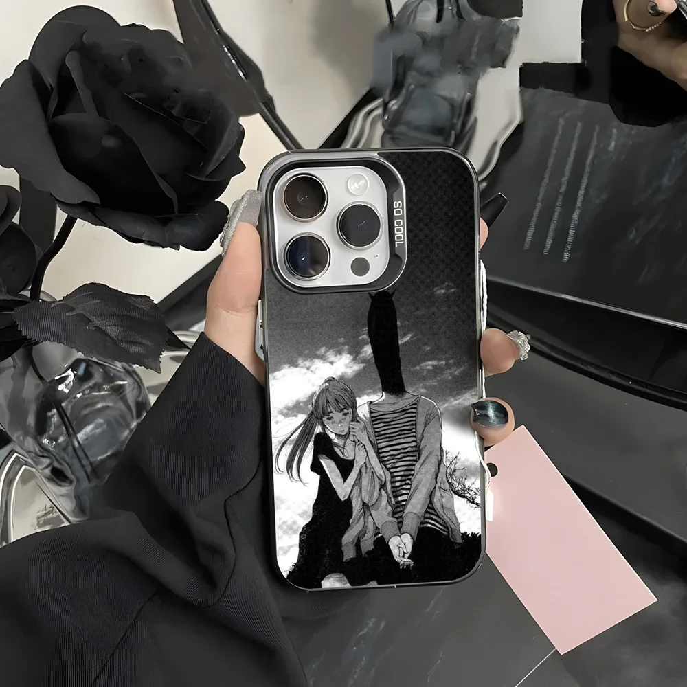 

O-Oyasumi P-Punpun Phone Case For iPhone 16 15 14 13 12 11 Pro Max Grey Black Matte Laser Metallic Aurora Funda