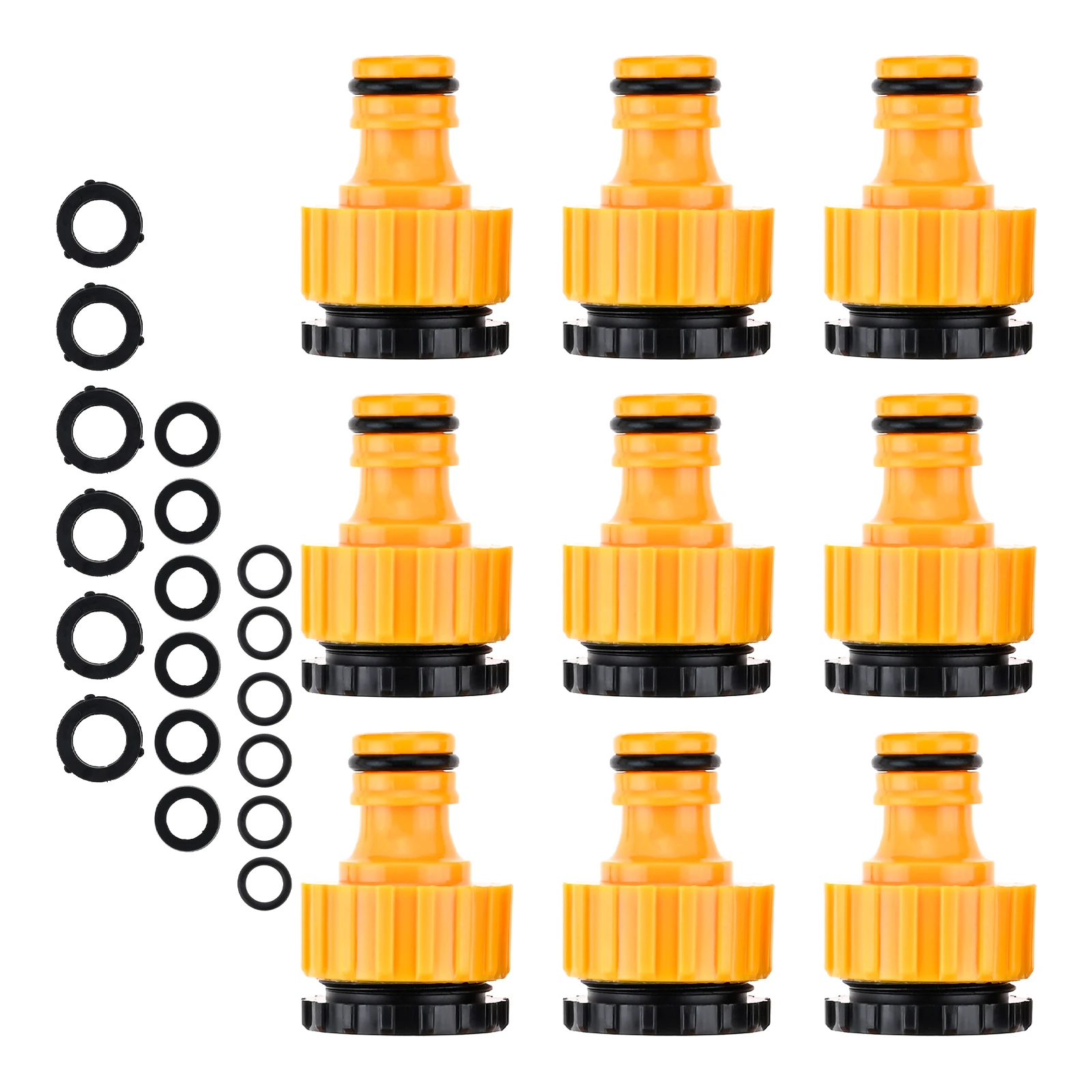 

9 шт., соединитель для садового шланга, 1/2 дюйма, 3/4 дюйма, 2-в-1, переходник для крана, садовый Соединитель с резьбой