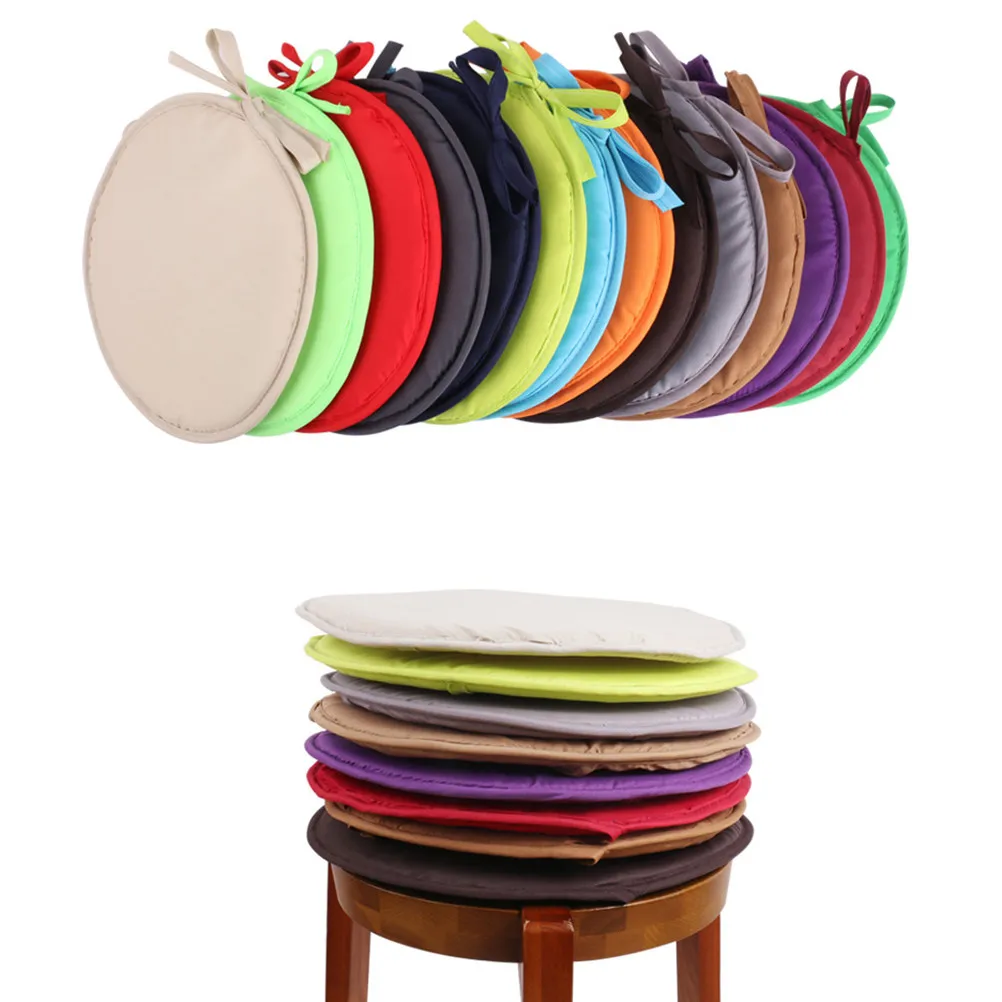 1Pcs Round Seat Cushion Light Grey Diameter 30Cm Thick Sponge Chair Pad for Sofa Dining Chairs Office Restaurant Seat Cushion