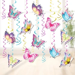 Spring Theme Party Butterfly Spiral Pendant Birthday Wedding Baby Shower Camping Party Swirl Ceiling Spiral Party Decoration Sup