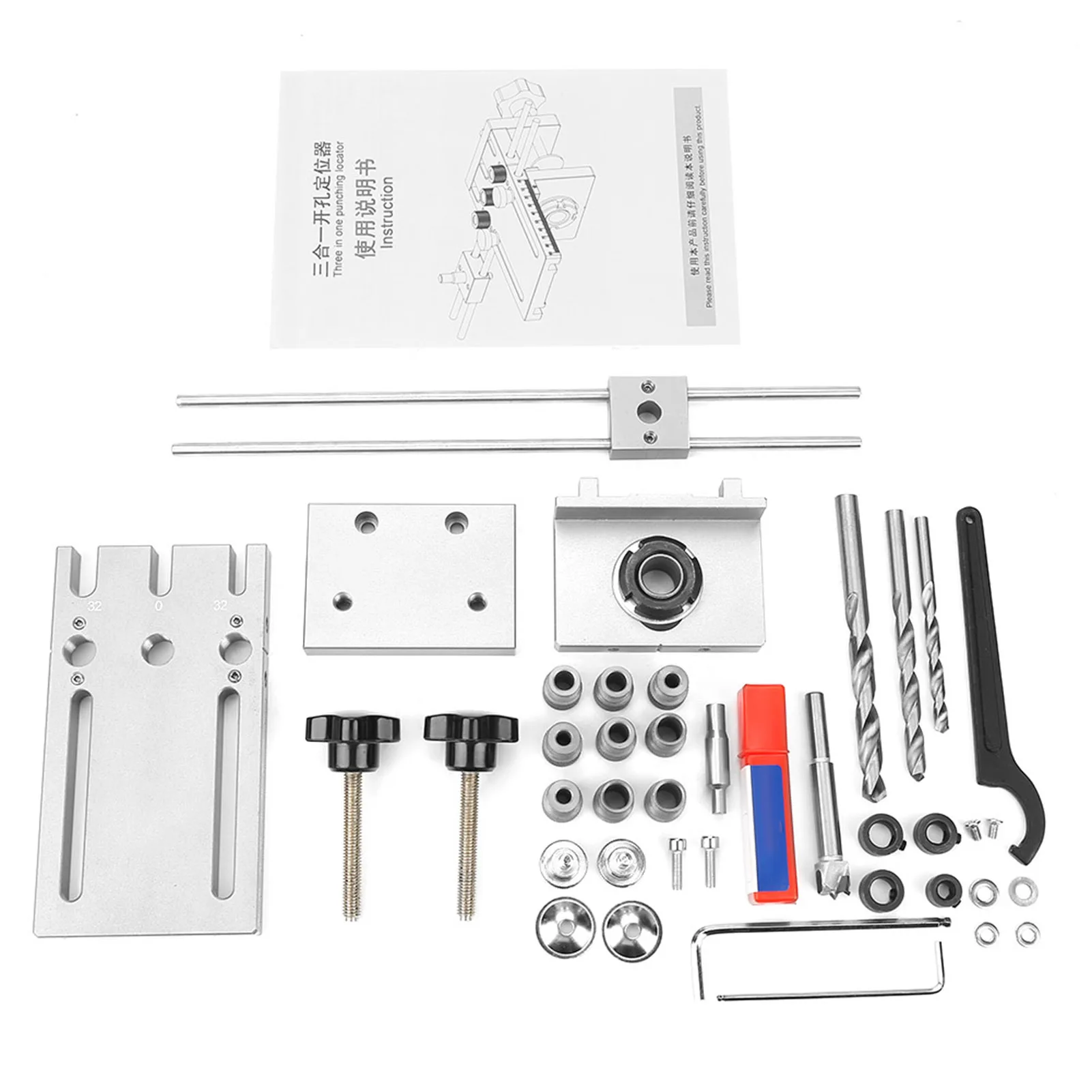 Self Centering Dowelling Jig 3 in 1 6/8/10/15mm Woodworking Self Centering Dowelling Jig Drill  Locator Kit Dowelling Jig