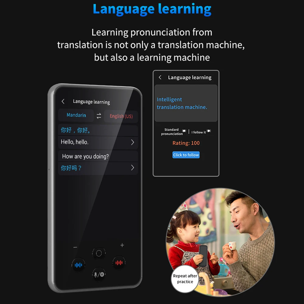 S85 Pro Language Translator Device, Gravação de Voz, Gravação de Vídeo, Tradução Offline, 8GB, 4 Polegada, 138 Idiomas, 2000mAh