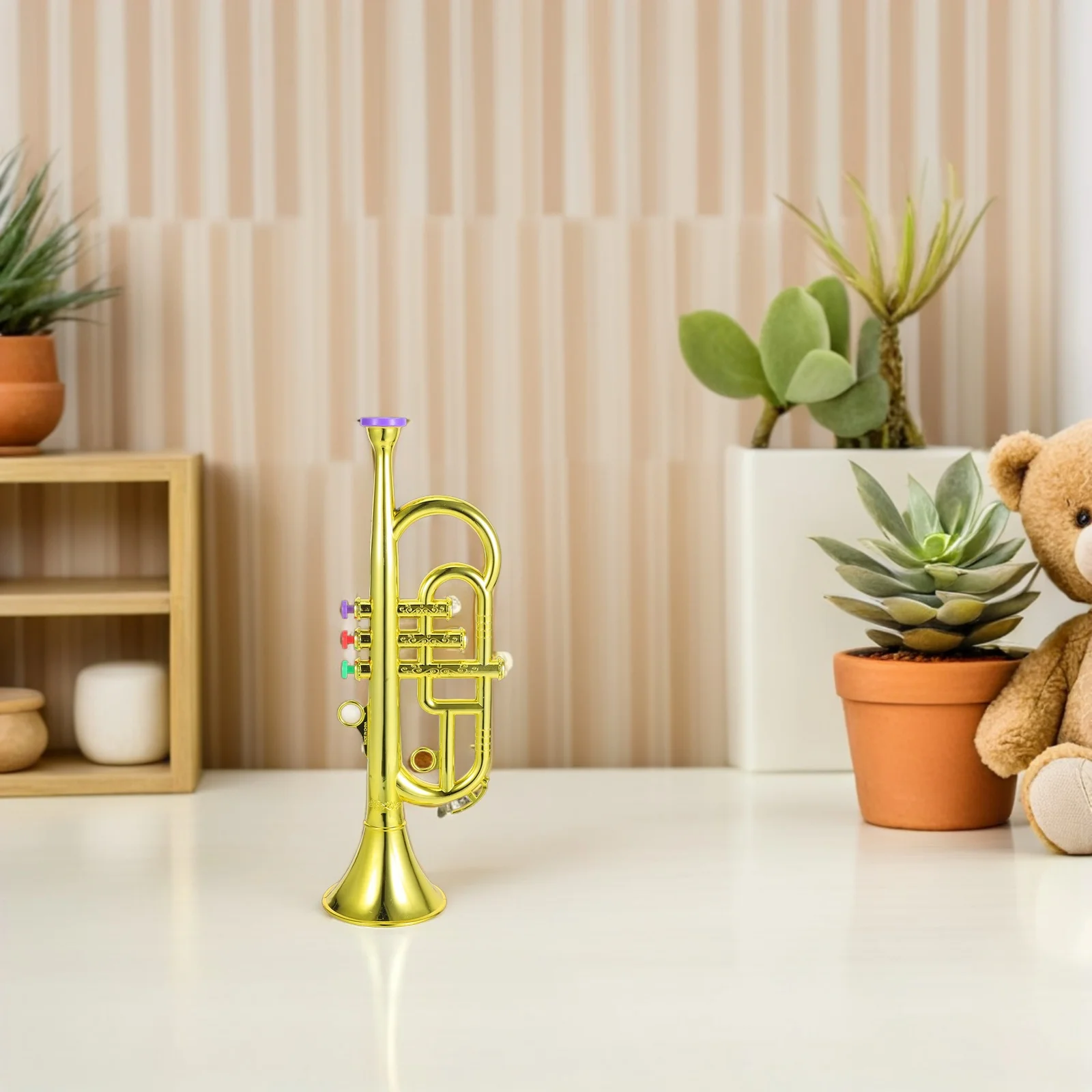 Giocattoli musicali per bambini Tromba per bambini Mini trombe tascabili per ragazzi Strumento in plastica a tre sezioni per bambini