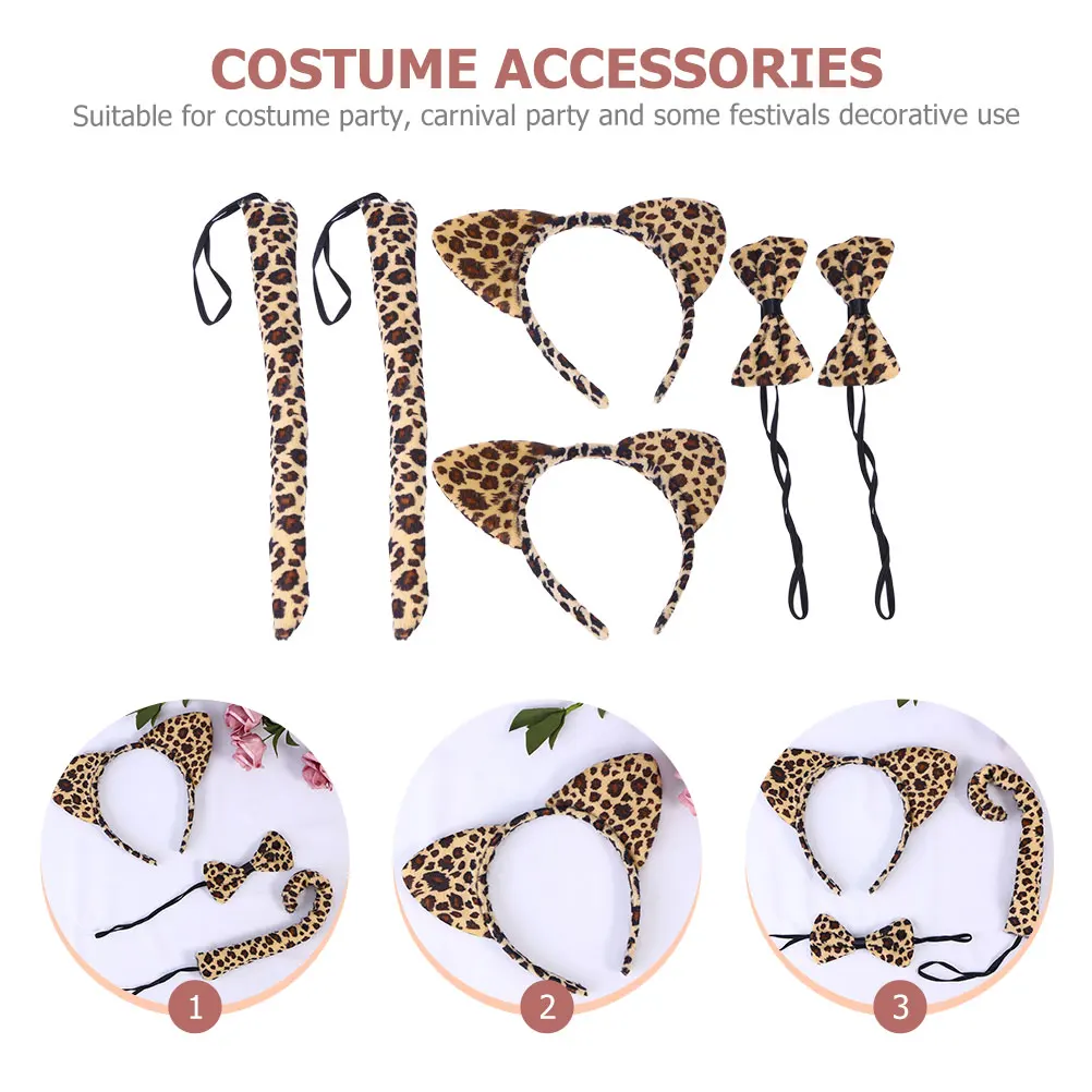 

6pcs Cat Ear Headwear Kit Premium Cartoon Headdress For Costume Party Carnival Festival Decor Unique Cosplay Accessory Kids