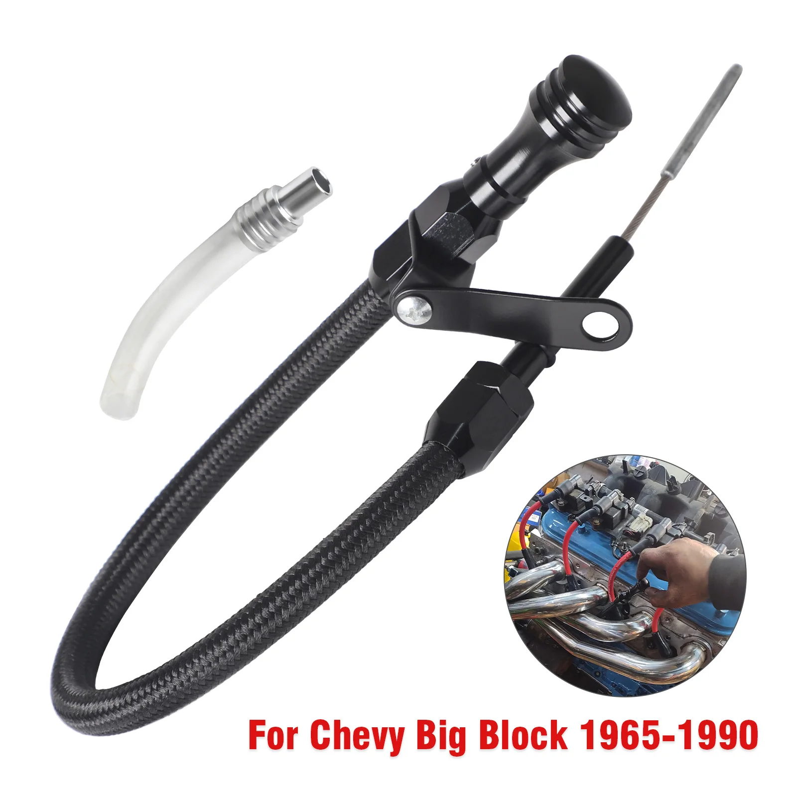 

Flexible Engine Oil Dipstick For 454 Big Block Chevy Chevrolet 1965-1991 Engine 396 402 427 502 Stainless Steel Wear Resistant