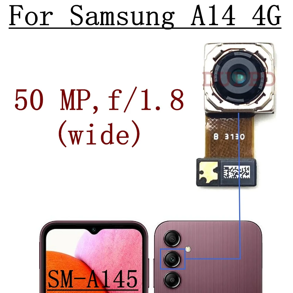 Rear Front Camera For Samsung Galaxy A14 4G/5G A145 A146 Frontal Selfie Wide Backside Back Camera Module Spare