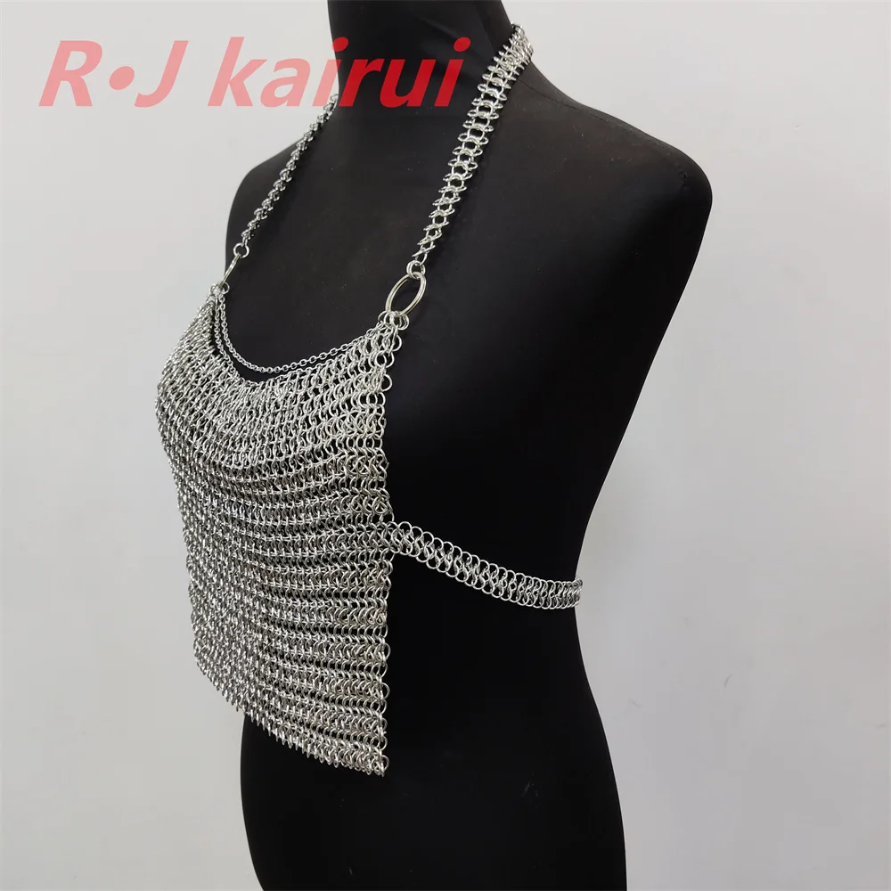 جديد RJ موضة اليدوية Chainmail قلادة طبقات سبائك الحديد سلاسل درع البرازيلي Bellyband مجوهرات فستان رقص الإكسسوار 2 ألوان