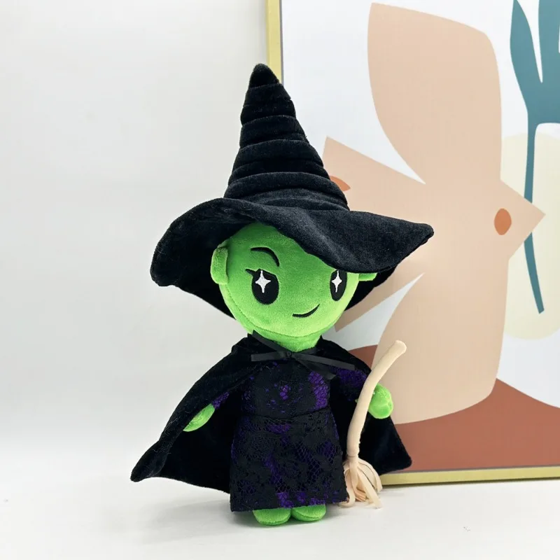 28cm Wicked Medium Stylized Plush Doll Figure Magic Witch PP Cotton Short Plush Soft Room Toys Birthday Christmas Gifts for Kids