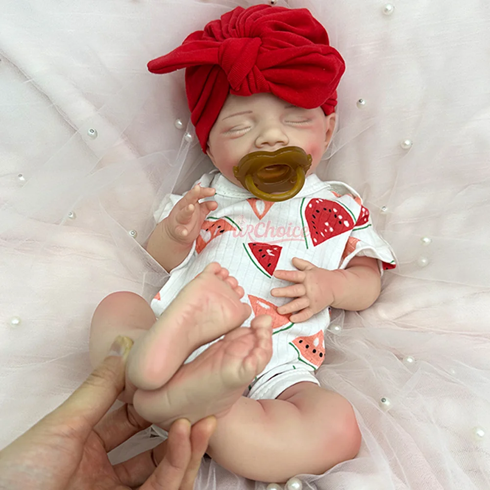 Muñeca Reborn de silicona platino de cuerpo completo, flexible, de 45 cm (18 pulgadas), resistente al agua, hecha a mano, con boca que se abre, realista, bebé recién nacida, juguete, regalo