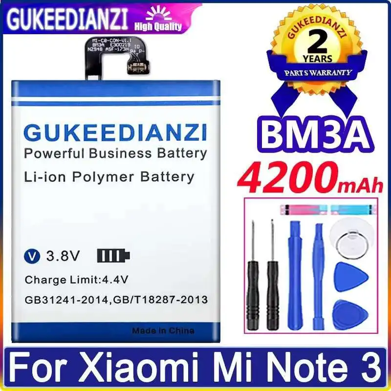 

Mobile Phone Battery 4200Mah For Xiaomi MI Note 3 BM3A Long Lasting