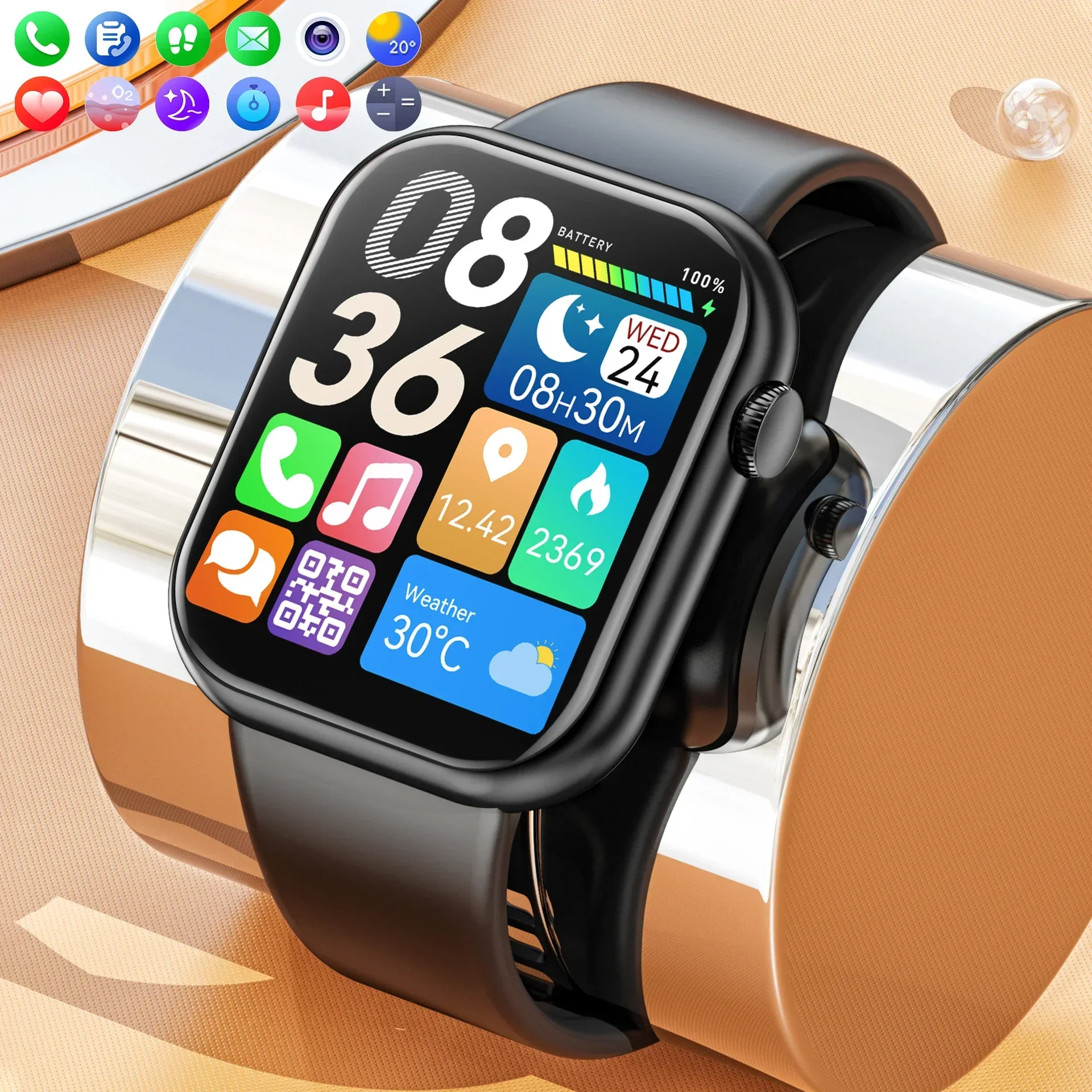 

2025 Smartwatch - 1.85" Screen, Bluetooth Call, Compatible with Android & IOS Phones (Stylish & Functional for Men & Women)