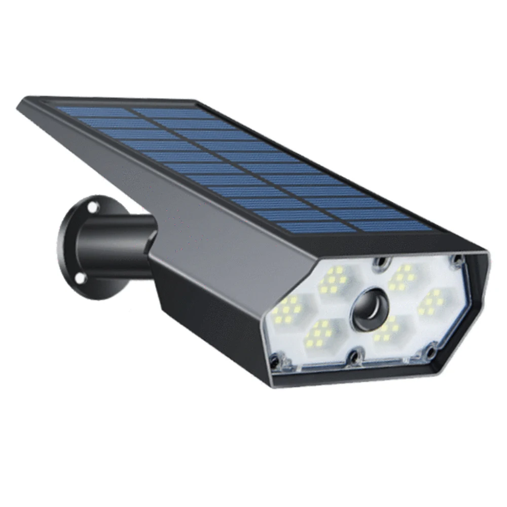 Luz Solar Led para exteriores, lámpara de pared impermeable, luz de calle de jardín, simulación de monitoreo, inducción con luz roja de advertencia