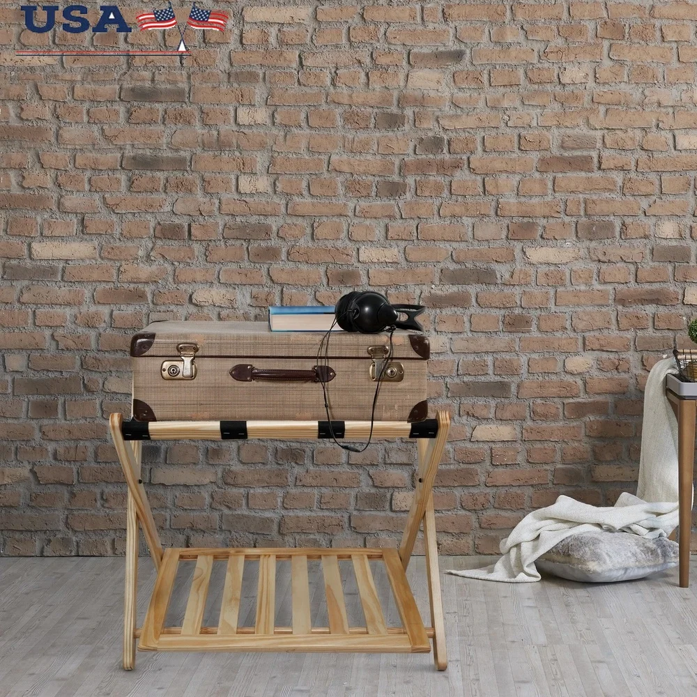 

Складной багажник с полкой. Прочная деревянная конструкция. Портативное решение для хранения. Упаковка. Разпаковка. Легкое движение. Идеальные гости.