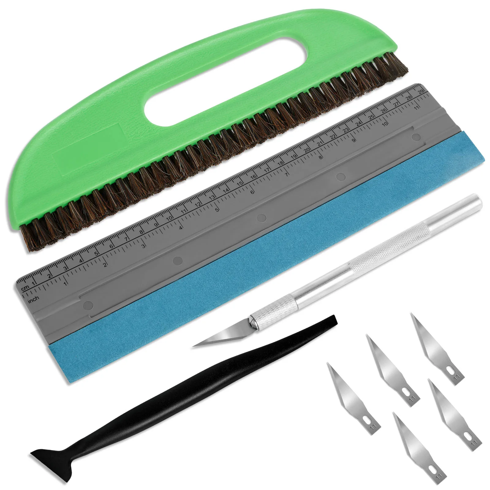 

Wallpaper Smoothing Tool Kit Multipurpose Wallpaper Tool Set with Brush Knife Blades Scale Scraper and Trimmer Reusable Peel and