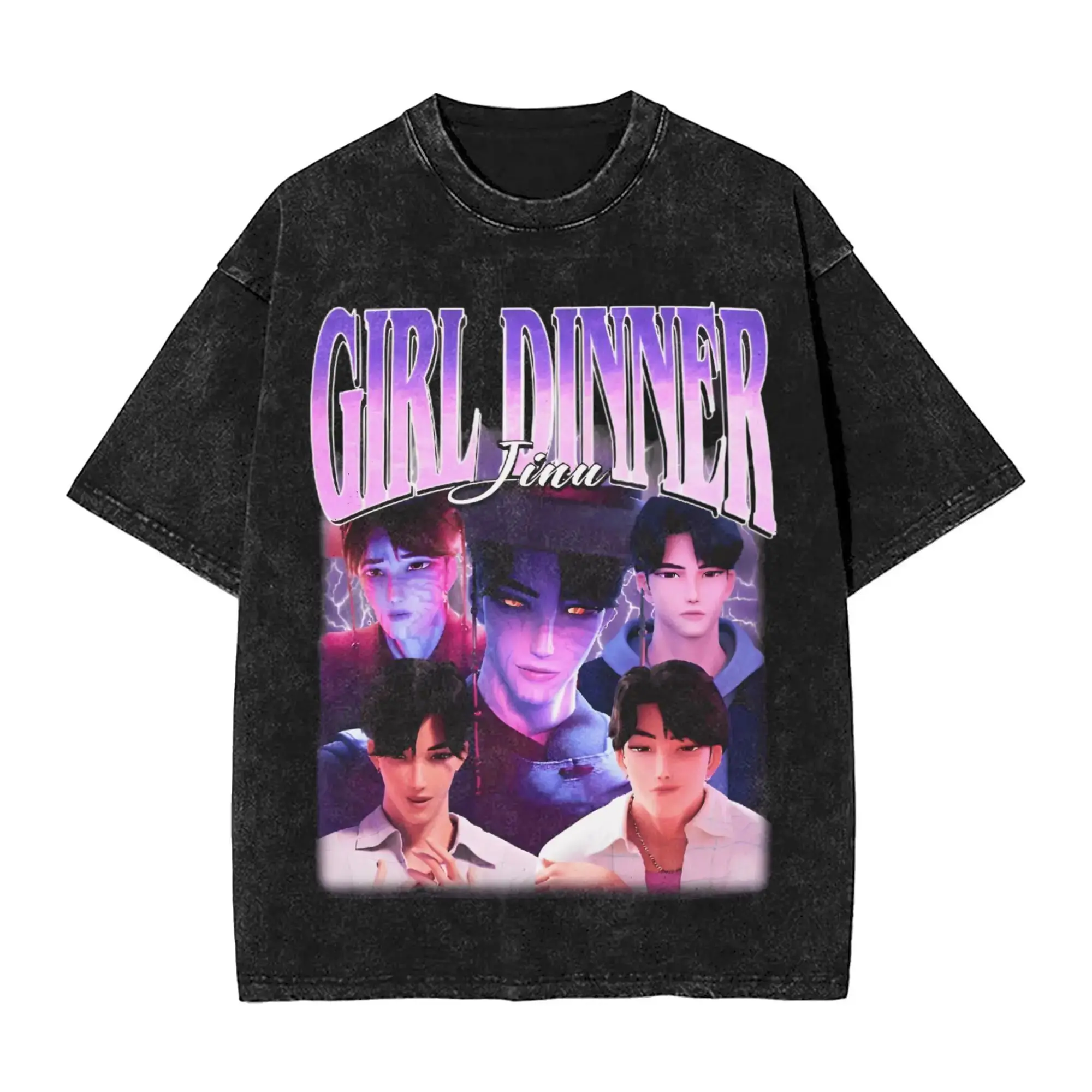 

2025 футболка с короткими рукавами в стиле аниме Харадзюку для мужчин и женщин, свободная повседневная и удобная моющаяся футболка