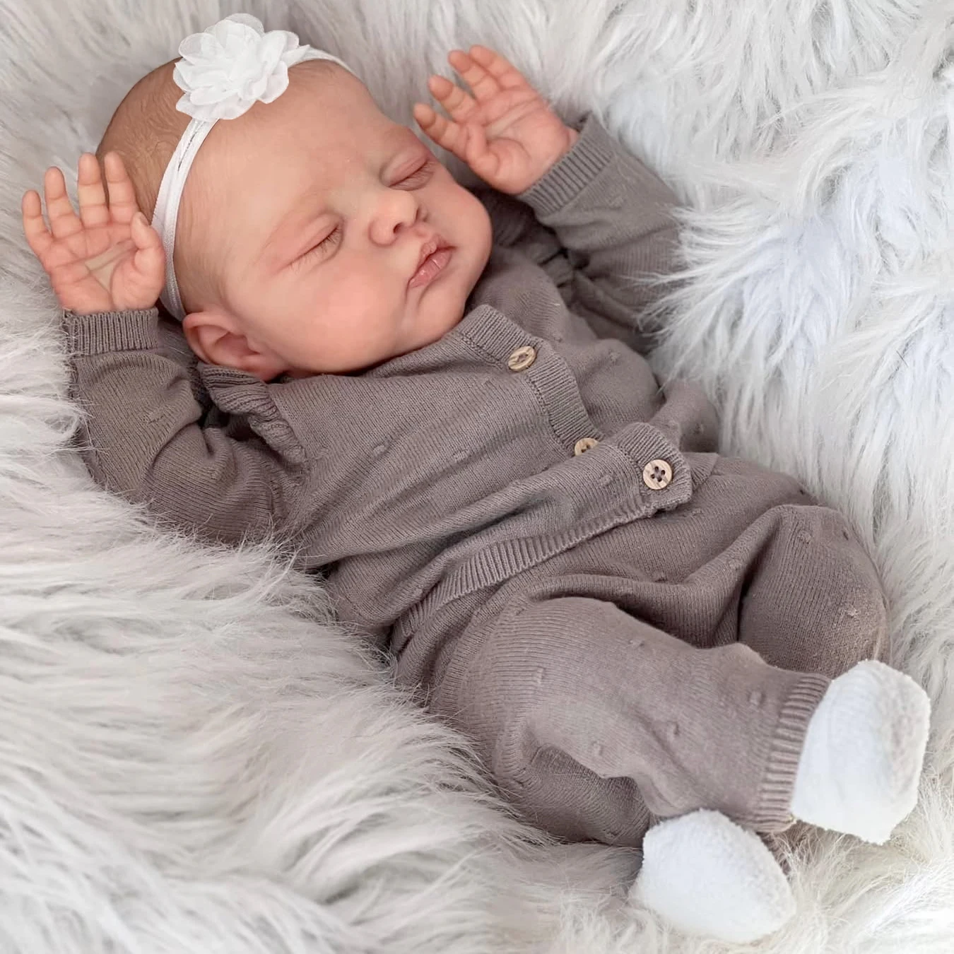 NPK 18 pollici Irys Neonato Realistico Baby Doll Reborn con Corpo in Tessuto Morbido Vene Dipinte a Mano Regalo di Festa Ideale per Collezionisti