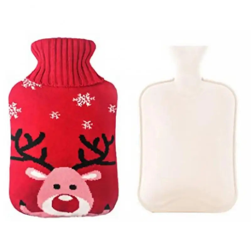 Christmas Large Hot Water Bag Removable Hot Water Bottles Reusable Hand Warmer With Cloth Cover Explosion-Proof Girl Winter