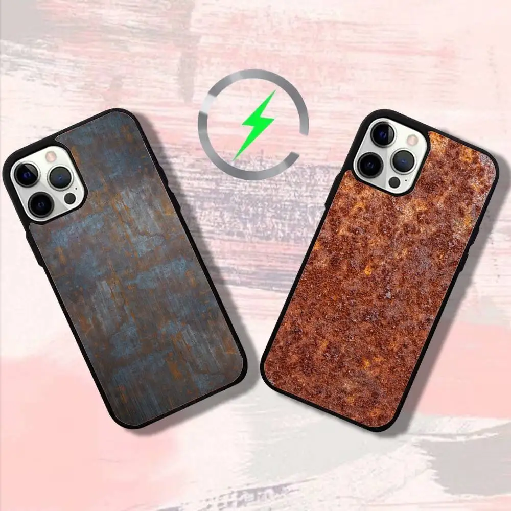 

Retro Industrial Rust Phone Case For iPhone 16,15,14,13,12,11,Pro,Max,Plus,Mini,SE4,E Magnetic Magsafe Wireless Charging
