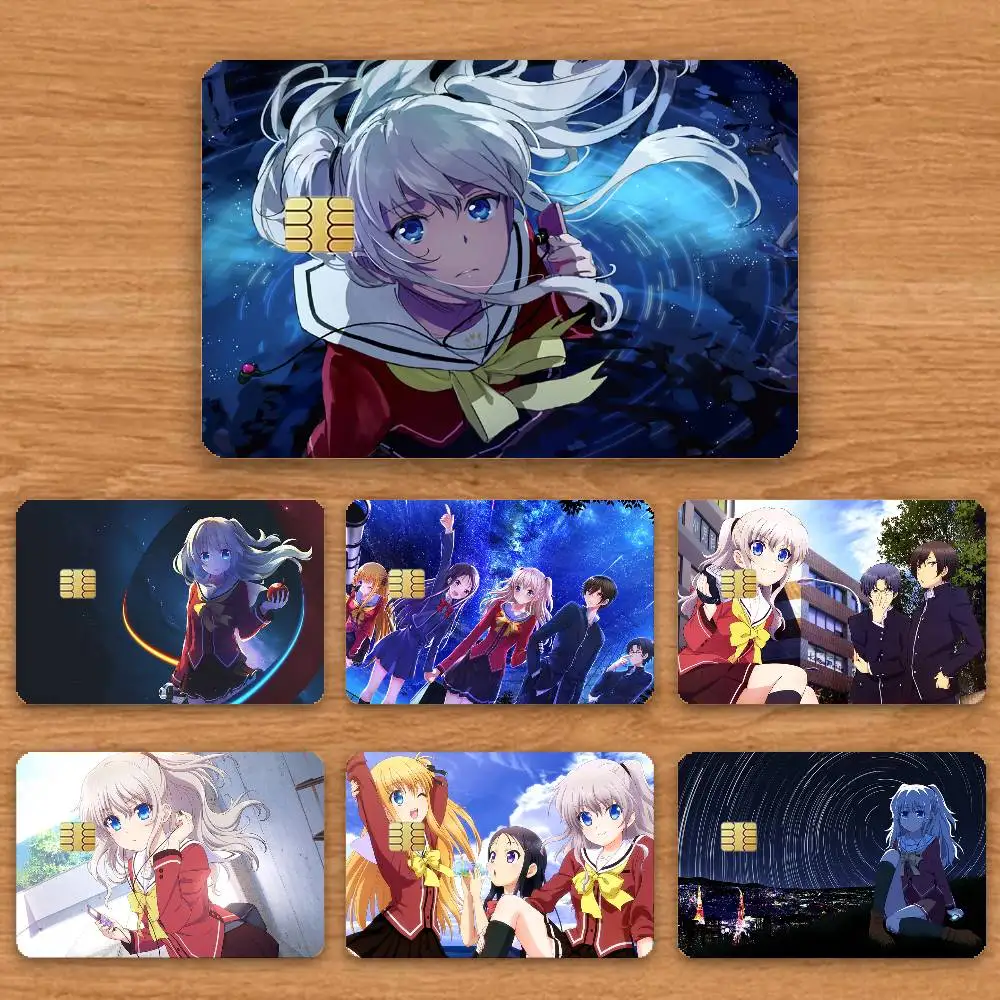 

Anime Charlotte Credit Card HD Stickers Game Card Decal Card Matte Film Skin Small Chip Waterproof Sticker