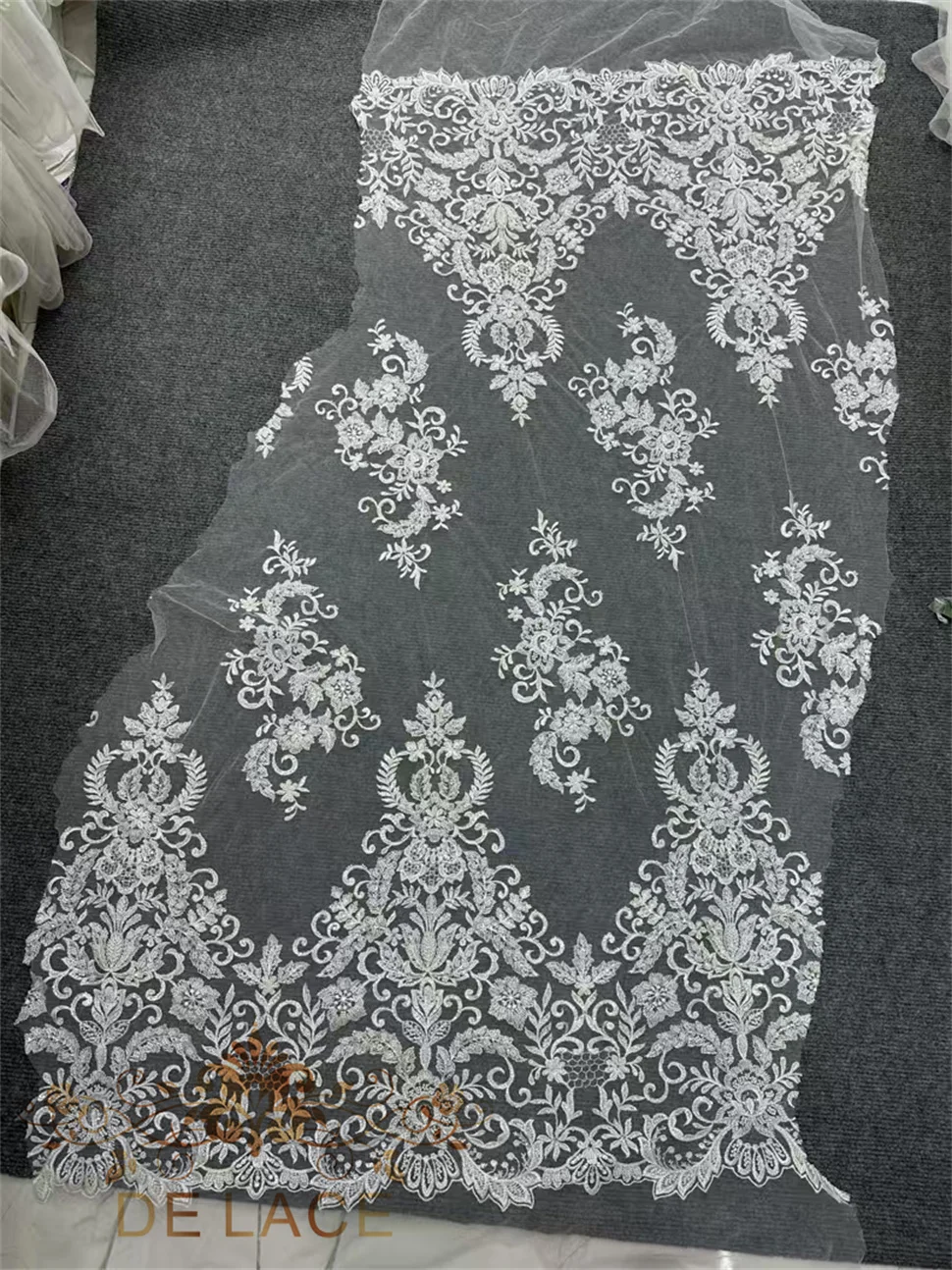 

МОЯ Высокое качество кружевная ткань с цветочной вышивкой и бисером свадебное платье горячая распродажа DIY кружевная ткань