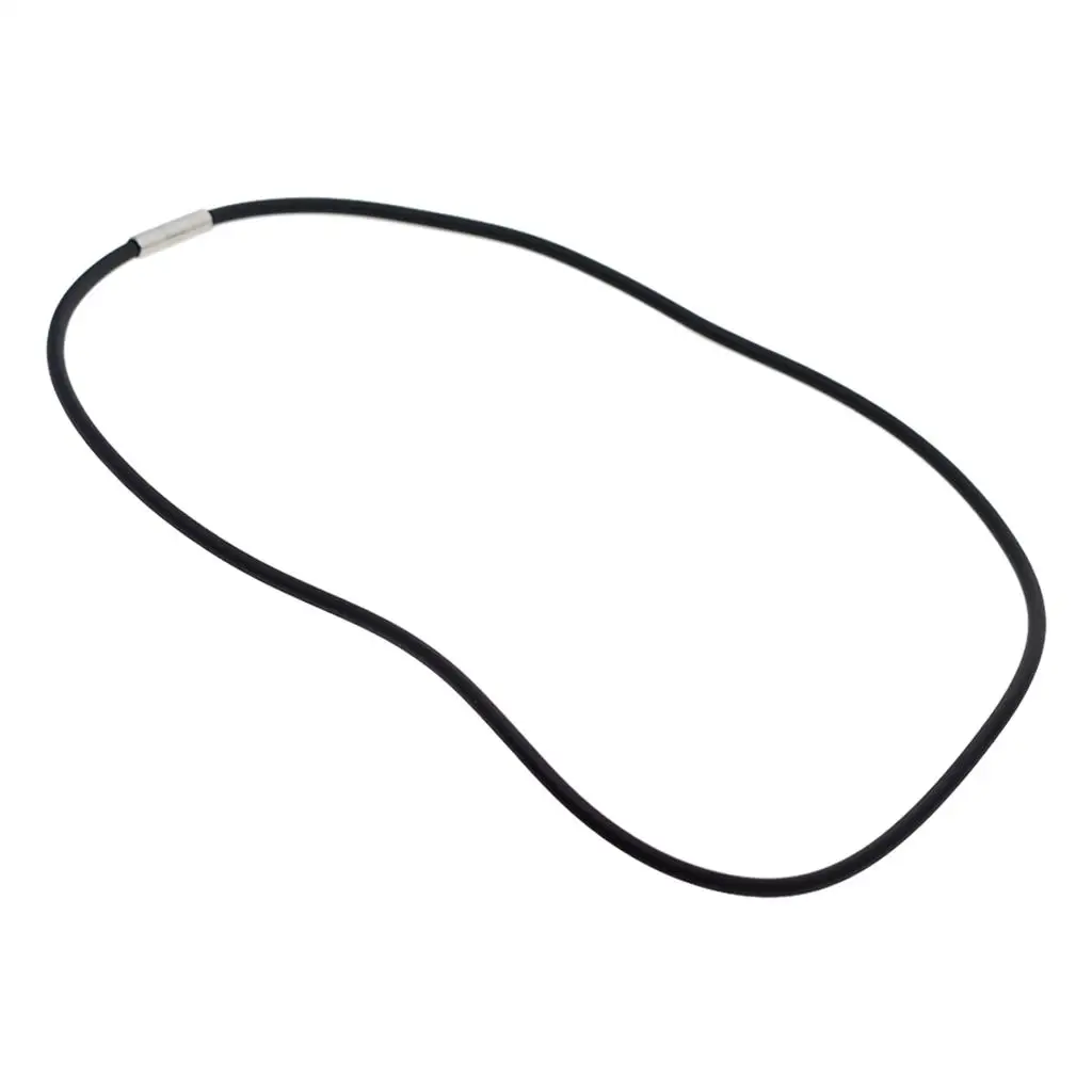 Soft Silicone Black Women Necklace Pendant Durable Rubber Choker for Mom Gift Jewelry Accessory