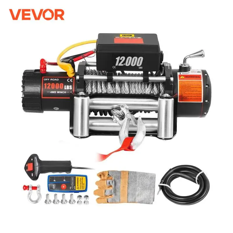 VEVOR 12000LBS/5443KG Electric Winch Durable 85ft Heavy Duty Steel Cable for ATV SUV Boat Truck Trailer Recovery Off Road Winch