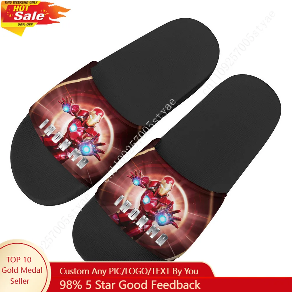 

Marvel Iron Man lippers Home Outdoor Casual Water Shoes Men Women Teenager Beach Pool Sandals Summer Slipper
