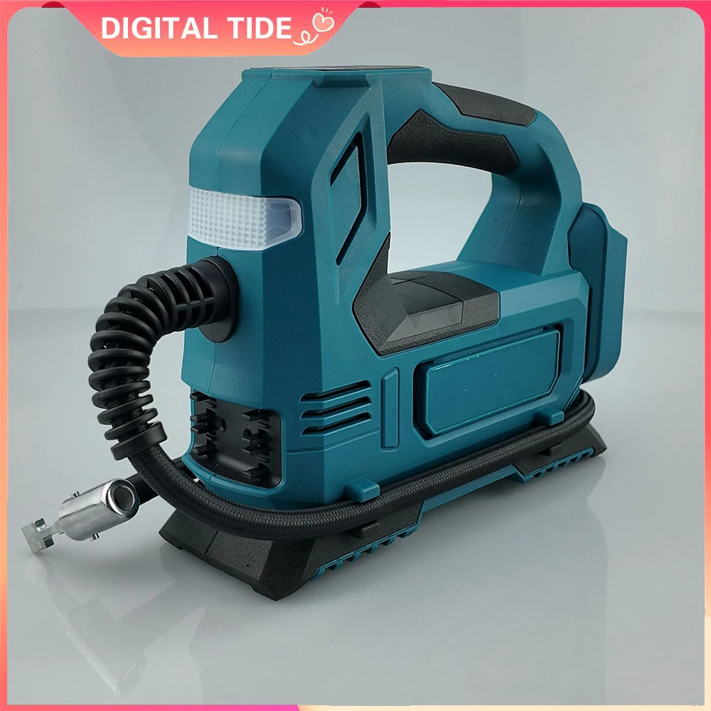 เครื่องสูบลมยางรถยนต์แบบพกพา ใช้กับแบตเตอรี่ Makita 18V ปั๊มลมไฟฟ้าไร้สาย สำหรับรถยนต์ จักรยาน ลูกบอล