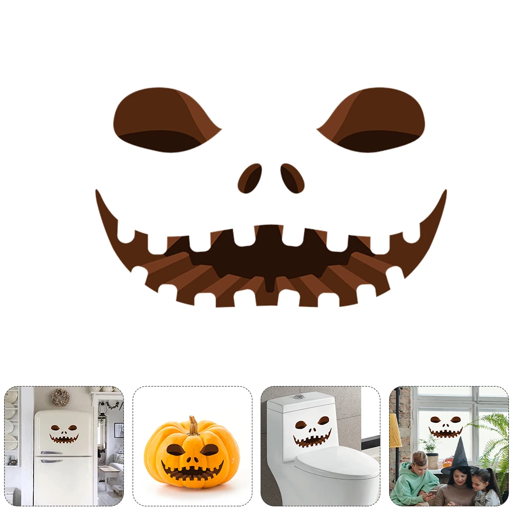 

6 Sheets Pumpkin Decals Stickers DIY Home Decor Photo Prop Halloween Party Photo Prop Wall Decals Removable Background