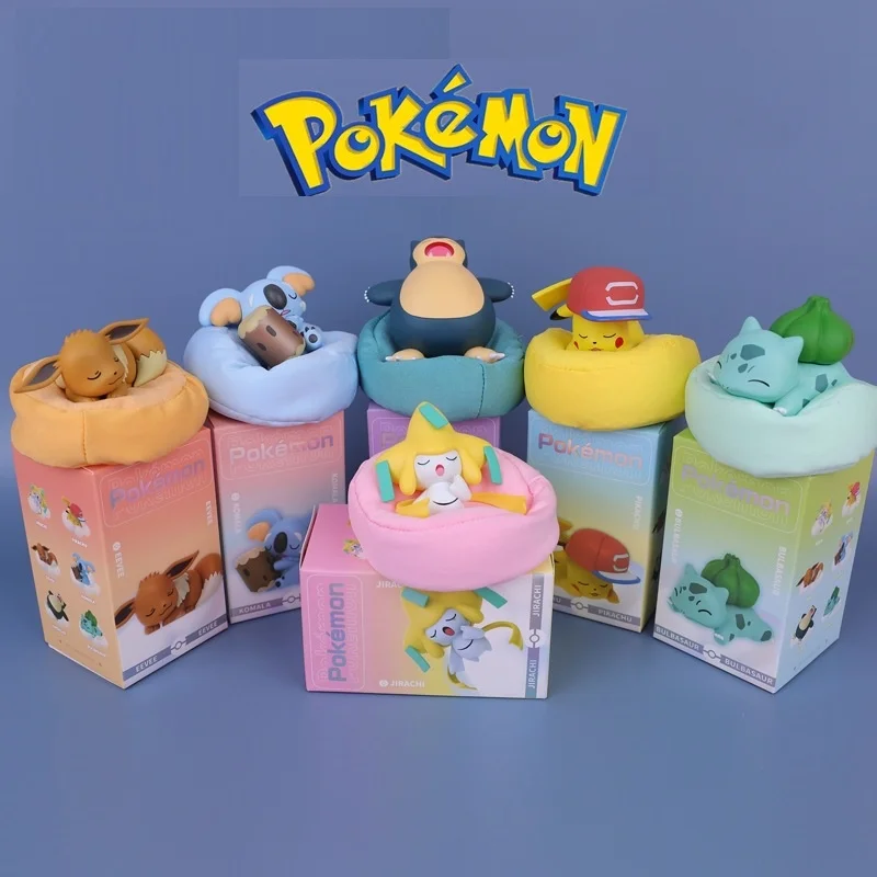 6-piece set/Poké mon sleeping cartoon character starry dream series Pikachu Jirachi Ivey Snorlax Bulbasaur model doll toy gift