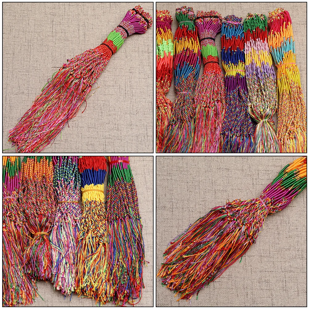 

10pcs Multicolored Rope Bracelet Hand woven Nylon Couple Bracelets Wear resistant Decorative Wrist Chain for Kids Party Prom