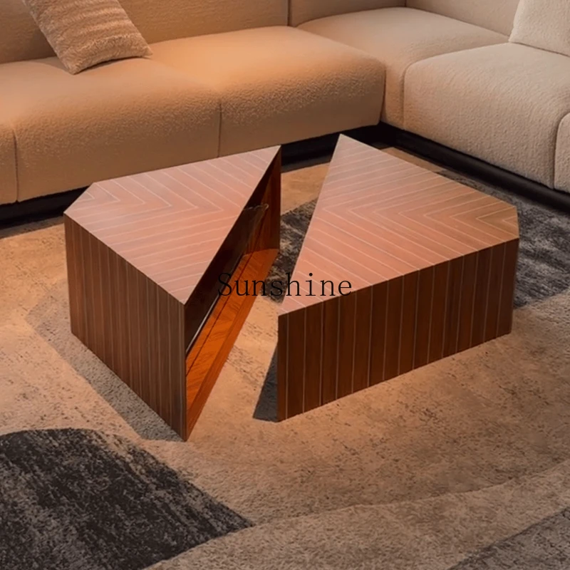 

Art style solid wood coffee table living room home light luxury high sense simple modern
