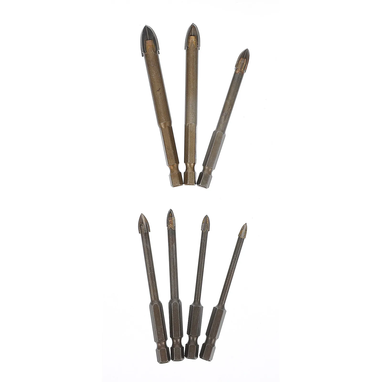 

7Pcs Drill Bit Set Tile Drill Bits Ceramic Triangle Hard Alloy Drills Electric Rotary Bits for Glass Marble Concrete Drilling