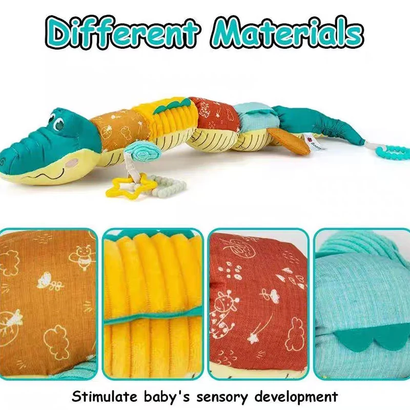 Infant Toys Baby Rattle Musical Soft Plush Toys Cute Animal Crocodile Activity Soft Toys Newborn Teether Tummy Time Toys Gifts