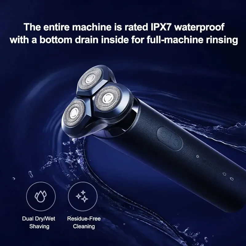 Xiaomi Mijia Electric Shaver S700 Waterproof Washable Portable Flex Razor 3 Head Shaving IPX7 Beard Trimmer Trimer Cutter 30 Day