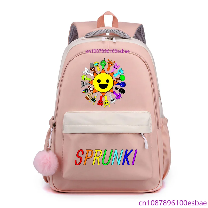 

New Fashion Sprunkies Backpack Cute Cartoon Harajuku Large Capacity Backpack Boys Girls School Bags