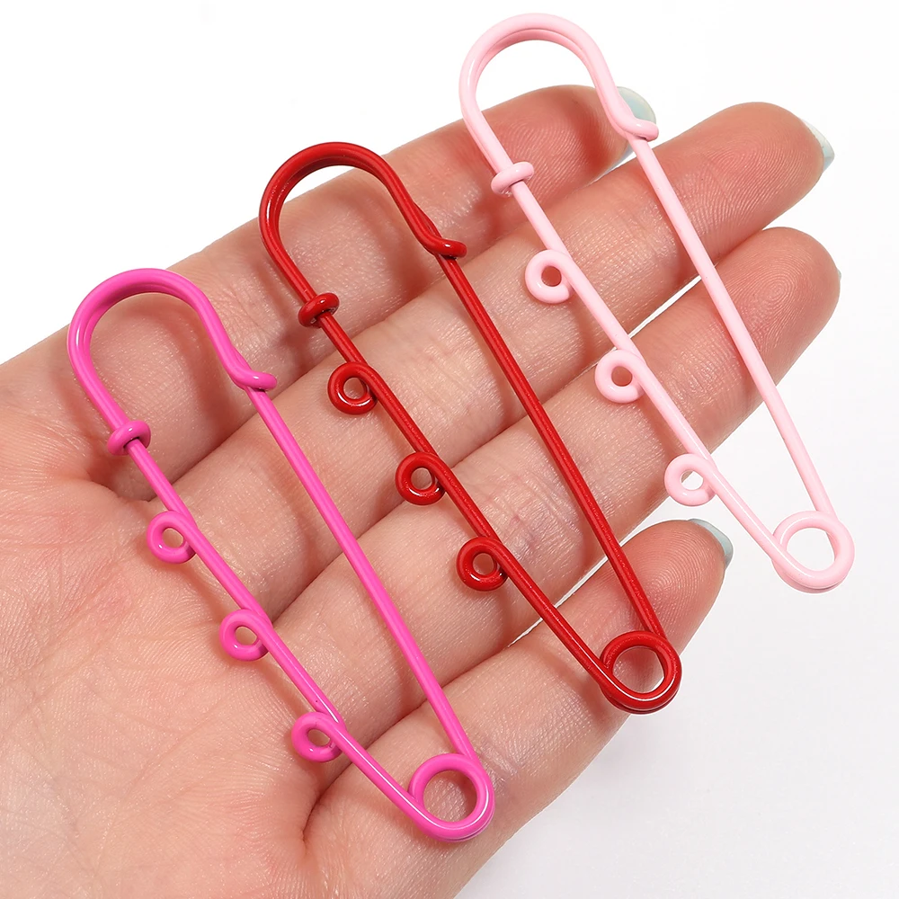 6 Stück Metall-Sicherheitsnadeln, Broschenrohlinge, Broschen mit 3 Ringen, Verschlüsse, DIY-Bastelbedarf für Schmuckherstellung, Zubehör – Detail 6