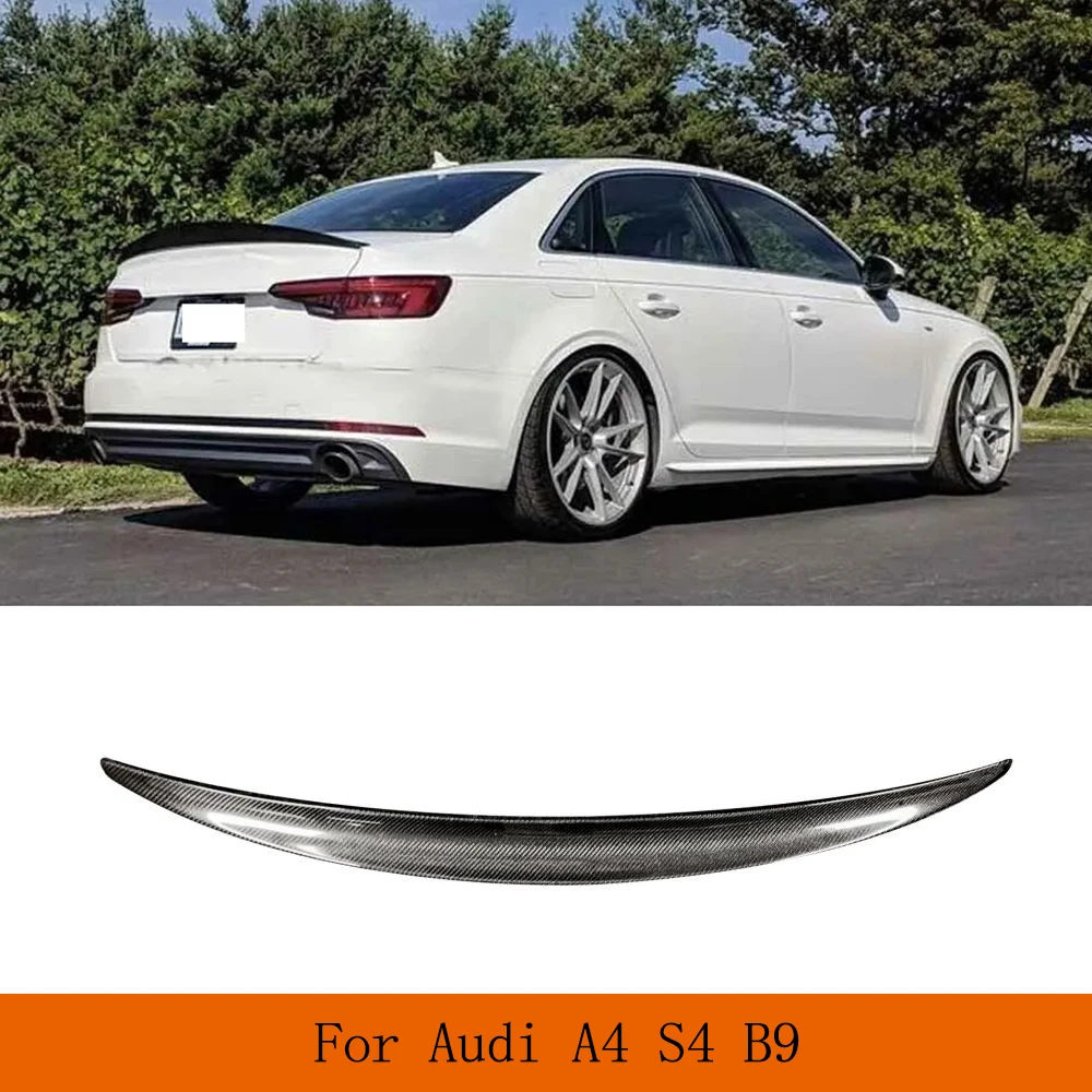 Carbon Fiber Trunk Racing Spoiler Boot Lip Wing Lid for Audi A4 Sline S4 B9 B9.5 Sedan 2017-2023 Rear Trunk Spoiler Boot Wing