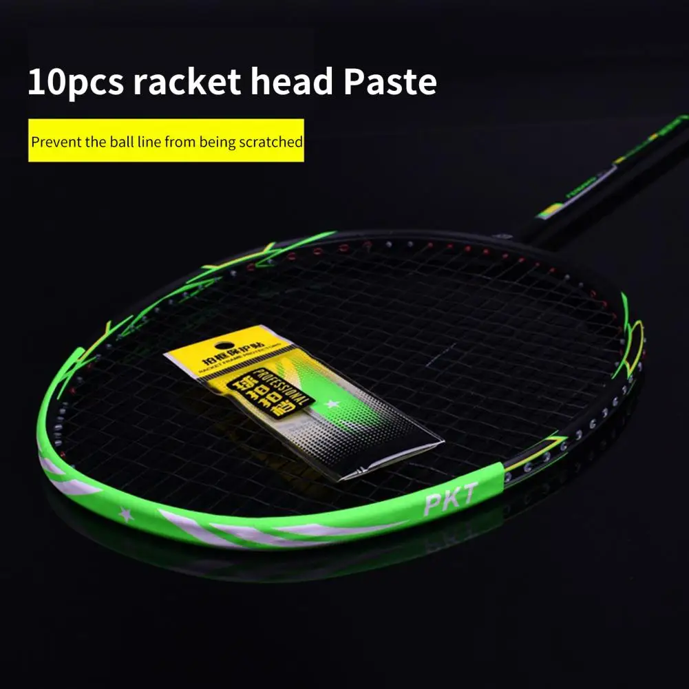 10Pcs Badminton Racket Protector Reusable Wear Resistant Faux Leather Good Toughness Racket Head Stickers For Sport 랙 보호기