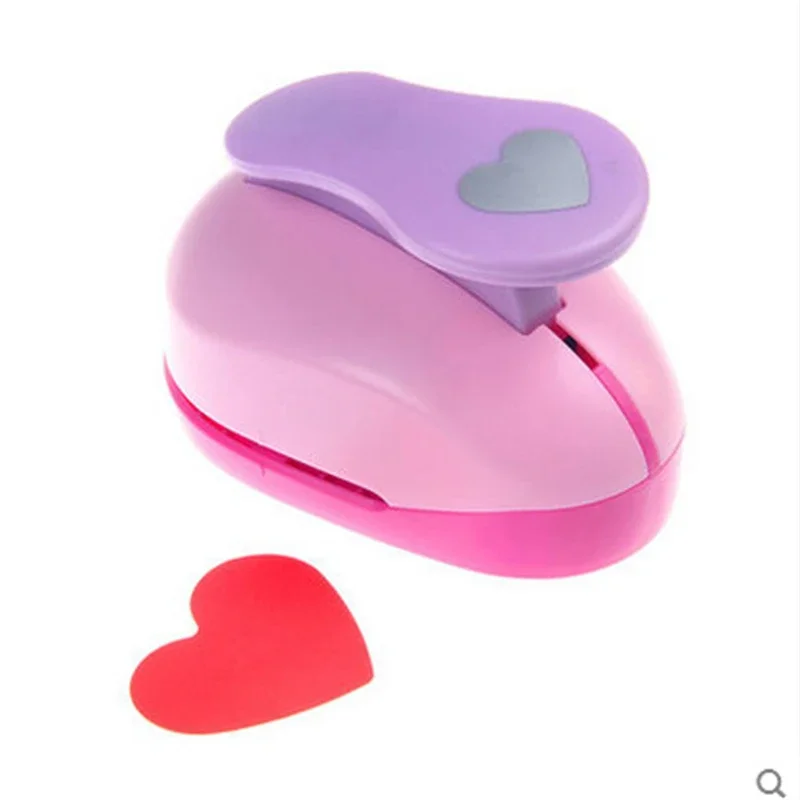 8/16/25/38/50mm Random Color Heart Punch - DIY Embossing & Paper Cutting Hole Puncher for Scrapbooking