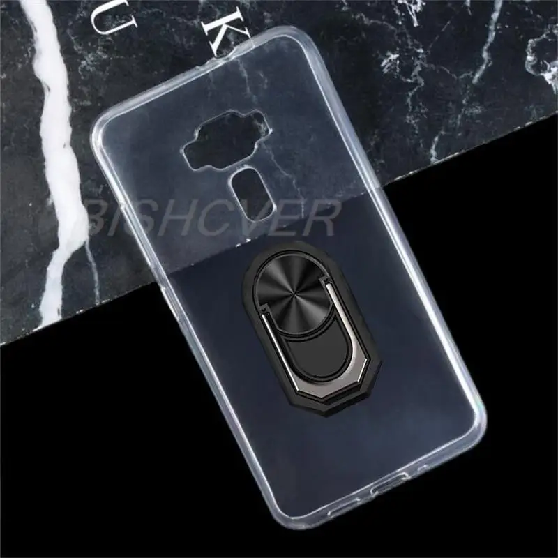 Para asus zenfone 3 ze552kl z012db z012d z012da z012dc voltar anel suporte caso do telefone smartphone tpu silicone macio capa