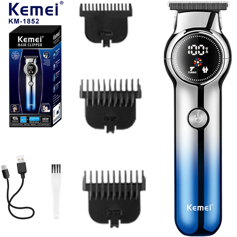 Professional electric hair clipper Cordless Hair clipper Large capacity electric hair clipper Long life rechargeable LED display